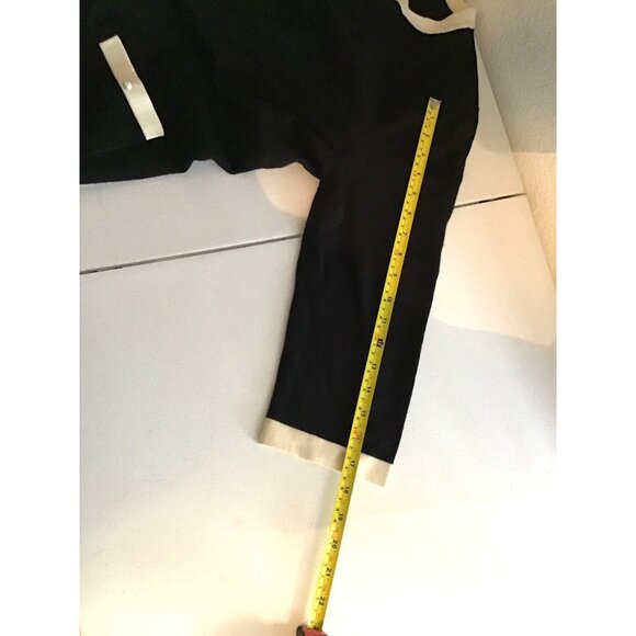 NEW YORK & COMPANY-WOMENS BLACK/TAN 3/4 SLEEVE BUTTON DOWN POCKETS SWEATER SZ XL - Picture 4 of 6